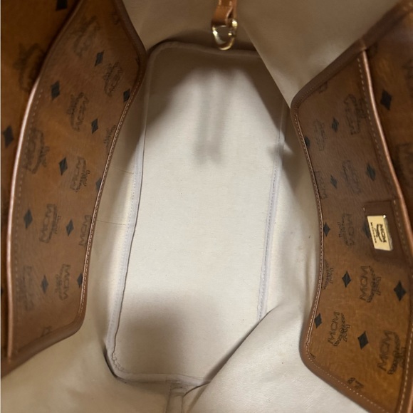 MCM Cognac and Black Logo Tote - Picture 2 of 7